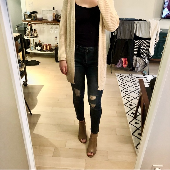 Akira Nude Open Toe Booties with Zippers - Picture 9 of 10